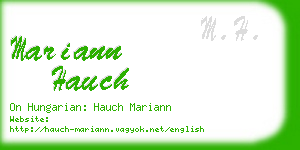 mariann hauch business card